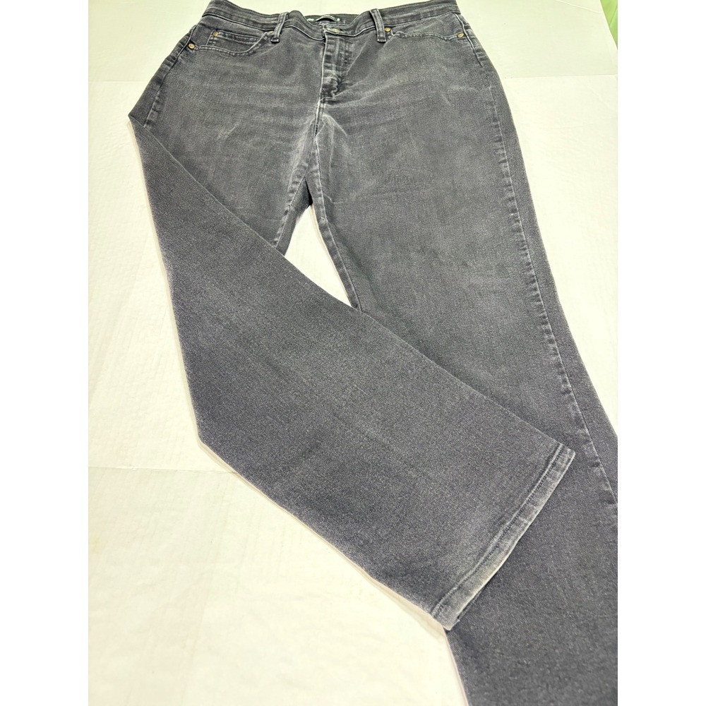 Lee Relaxed Fit Straight Leg Jeans Womens 33x29 Faded Black Denim Mid size12
